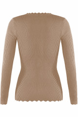 Scallop Hem Ribbed Jumper