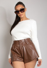 Scallop Hem Ribbed Jumper