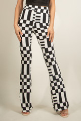 Monochrome Printed Flare Trouser 