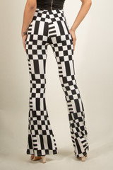 Monochrome Printed Flare Trouser 