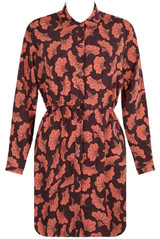 Floral Print Elasticated Waist Shirt Dress