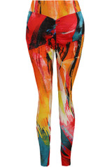 Abstract Print High Waist Push Up Leggings