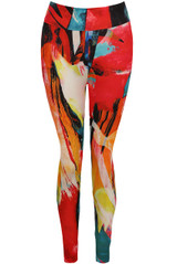 Abstract Print High Waist Push Up Leggings