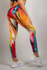 Abstract Print High Waist Push Up Leggings