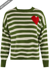 Heart Motif Striped Jumper