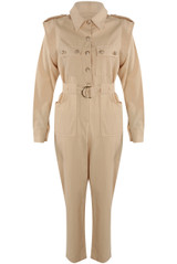 Belted Boilersuit With Military Detail