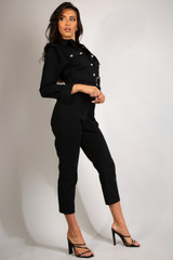 Belted Boilersuit With Military Detail