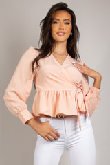 Wrap Peplum Blouse