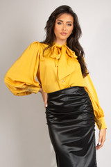 Pussy Bow Satin Blouse