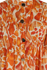 Animal Print Frilled Sleeve Shirt Dress