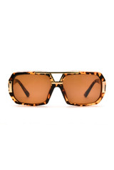 Oversized Retro Sunglasses With Chain Arm