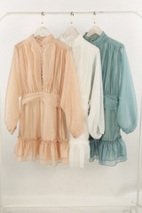 Organza Button Detail Mini Dress