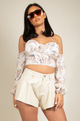 Floral Print Crop Tops