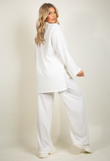 Long Sleeve Collared Shirt And Straight Trouser Set