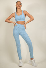 Textured Zip Up Three Piece Gym set