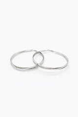 Oversized Cross Embossed Hoop Earrings