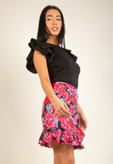 Fine Knit Frilled Sleeve Top