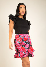 Fine Knit Frilled Sleeve Top