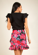 Fine Knit Frilled Sleeve Top