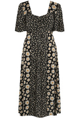 Mixed Floral Print Midi Dress