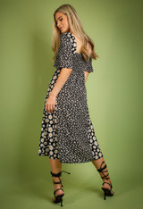 Mixed Floral Print Midi Dress
