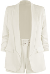 Ruched Sleeve Blazer & Tailored Shorts Co-Ords