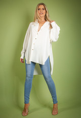 Oversized Blouse With Side Split