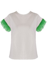 Ostrich Feather Sleeve T-Shirt