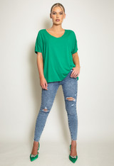 V Neck Oversized T-Shirt