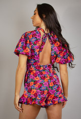 Backless Floral Playsuit