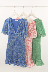 Ditsy Floral Print Ruched Mini Dress