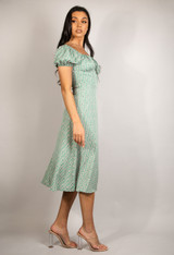 Ditsy Floral Print Milkmaid Midi Dress