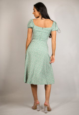 Ditsy Floral Print Milkmaid Midi Dress