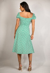 Floral Print Milkmaid Midi Dress