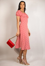 Floral Print Milkmaid Midi Dress