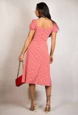 Floral Print Milkmaid Midi Dress