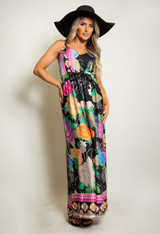 Wide Leg Satin Floral Print Jumpsuit