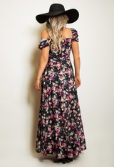 Milkmaid Floral Maxi Dress With Slit