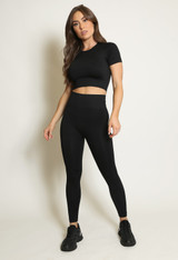 Seamless Short Sleeve Top & Leggings Gym Set