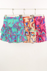 Marble Print Frill Hem Skirt