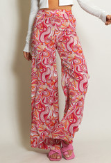Printed Flare Trousers