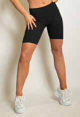 High Waist Ribbed Cycling Shorts