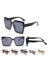 Bee Bevelled Edge Square Sunglasses