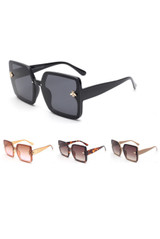 Oversized Sunglasses With Gold Bee