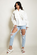 Ruffle Bell Cuff Shirt 