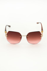 Rimless Sunglasses With Gold Embossed Arm Detail