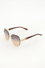 Rimless Sunglasses With Gold Embossed Arm Detail