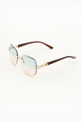 Rimless Sunglasses With Gold Embossed Arm Detail