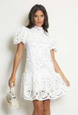 Crochet Frill Short Sleeve Dress