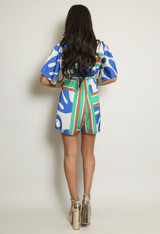 Abstract Print Satin Playsuit